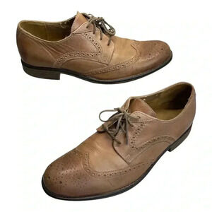 Bostonian Brown Leather Derby Wingtip Men’s Dress Shoes size 10.5M